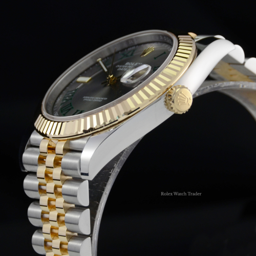 Rolex Datejust 41 126333 Grey Wimbledon Roman Numeral Dial Unworn Mid 2021 5 Years Warranty Brand New Jubilee Bi-Metal Stainless Steel & Yellow Gold Bracelet For Sale Available Purchase Buy Online with Part Exchange or Direct Sale Manchester North West England UK Great Britain Buy Today Free Next Day Delivery Warranty Luxury Watch Watches