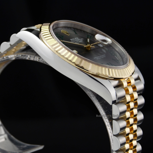 Rolex Datejust 41 126333 Grey Wimbledon Roman Numeral Dial Unworn Mid 2021 5 Years Warranty Brand New Jubilee Bi-Metal Stainless Steel & Yellow Gold Bracelet For Sale Available Purchase Buy Online with Part Exchange or Direct Sale Manchester North West England UK Great Britain Buy Today Free Next Day Delivery Warranty Luxury Watch Watches