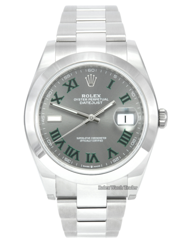 Rolex Datejust 41 126300 Oyster Wimbledon Dial Unworn with some Stickers Brand New Men's 41mm For Sale Available Purchase Buy Online with Part Exchange or Direct Sale Manchester North West England UK Great Britain Buy Today Free Next Day Delivery Warranty Luxury Watch Watches