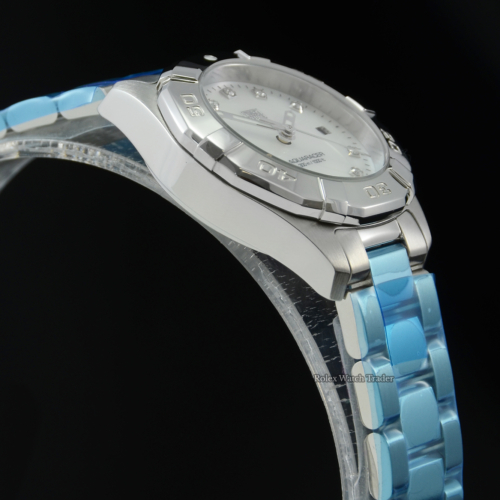 TAG Heuer Aquaracer Quartz WBD1414.BA0741 Unworn Mother of Pearl Diamond Dot Dial Ladies' Women's Stainless Steel For Sale Available Purchase Buy Online with Part Exchange or Direct Sale Manchester North West England UK Great Britain Buy Today Free Next Day Delivery Warranty Luxury Watch Watches