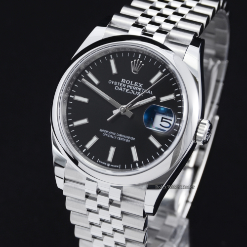 Rolex Datejust 36 126200 Black Baton Dial 2021 Unworn Smooth Bezel Jubilee Bracelet Men's Women's Unisex 36mm Brand New 5 Years Warranty Stainless Steel For Sale Available Purchase Buy Online with Part Exchange or Direct Sale Manchester North West England UK Great Britain Buy Today Free Next Day Delivery Warranty Luxury Watch Watches