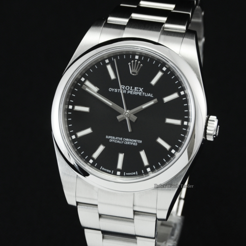 Rolex Oyster Perpetual 114300 39mm Black Dial UK 2020 Pre-Owned Very Good Condition Second Hand Used Stainless Steel Classic Men's For Sale Available Purchase Buy Online with Part Exchange or Direct Sale Manchester North West England UK Great Britain Buy Today Free Next Day Delivery Warranty Luxury Watch Watches