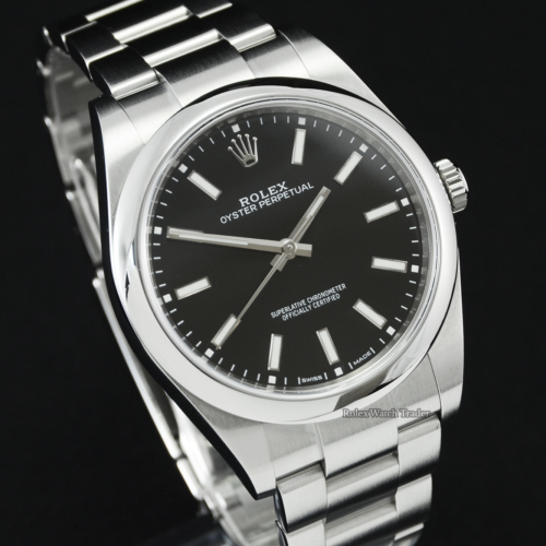 Rolex Oyster Perpetual 114300 39mm Black Dial UK 2020 Pre-Owned Very Good Condition Second Hand Used Stainless Steel Classic Men's For Sale Available Purchase Buy Online with Part Exchange or Direct Sale Manchester North West England UK Great Britain Buy Today Free Next Day Delivery Warranty Luxury Watch Watches
