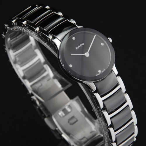 Rado Centrix Diamonds Quartz 23mm R30191712 Brand New Unworn March 2021 Stainless Steel & High Tech Ceramic Women's Ladies' For Sale Available Purchase Buy Online with Part Exchange or Direct Sale Manchester North West England UK Great Britain Buy Today Free Next Day Delivery Warranty Luxury Watch Watches