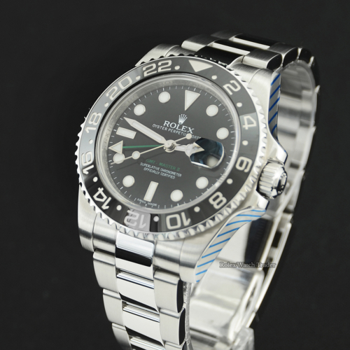 Rolex GMT-Master II 116710LN SERVICED BY ROLEX Stainless Steel 40mm Men's Pre-Owned Used Second Hand Sports Oyster For Sale Available Purchase Buy Online with Part Exchange or Direct Sale Manchester North West England UK Great Britain Buy Today Free Next Day Delivery Warranty Luxury Watch Watches