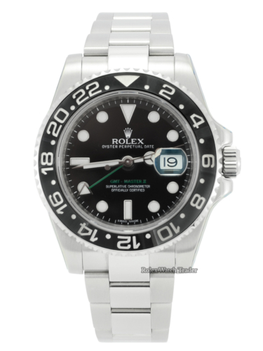 Rolex GMT-Master II 116710LN SERVICED BY ROLEX Stainless Steel 40mm Men's Pre-Owned Used Second Hand Sports Oyster For Sale Available Purchase Buy Online with Part Exchange or Direct Sale Manchester North West England UK Great Britain Buy Today Free Next Day Delivery Warranty Luxury Watch Watches