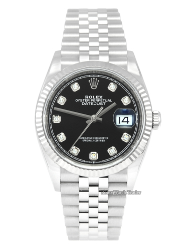 Rolex Datejust 36 126234 Stainless Steel Black Dial Jubilee Strap 2019 For Sale Available Purchase Buy Online with Part Exchange or Direct Sale Manchester North West England UK Great Britain Buy Today Free Next Day Delivery Warranty Luxury Watch Watches
