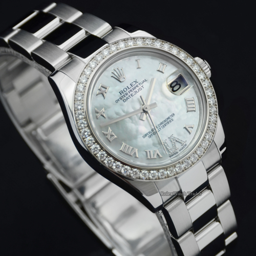 Rolex Lady-Datejust 178384 31mm Diamond Bezel Mother of Pearl MOP Dial Box & Papers For Sale Available Purchase Buy Online with Part Exchange or Direct Sale Manchester North West England UK Great Britain Buy Today Free Next Day Delivery Warranty Luxury Watch Watches
