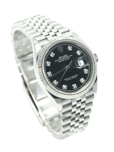 Like new 36mm black dial Rolex Datejust 126234 For Sale Available Purchase Buy Online with Part Exchange or Direct Sale Manchester North West England UK Great Britain Buy Today Free Next Day Delivery Warranty Luxury Watch Watches