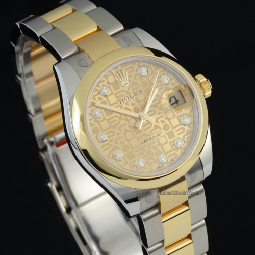 Rolex Datejust 31 Champagne Jubilee Diamond Dot Dial 2021 Factory Stickers Unworn For Sale Available Purchase Buy Online with Part Exchange or Direct Sale Manchester North West England UK Great Britain Buy Today Free Next Day Delivery Warranty Luxury Watch Watches