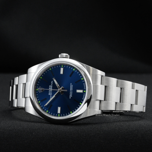 Rolex Oyster Perpetual 114300 39mm stunning Blue Dial For Sale Available Purchase Buy Online with Part Exchange or Direct Sale Manchester North West England UK Great Britain Buy Today Free Next Day Delivery Warranty Luxury Watch Watches