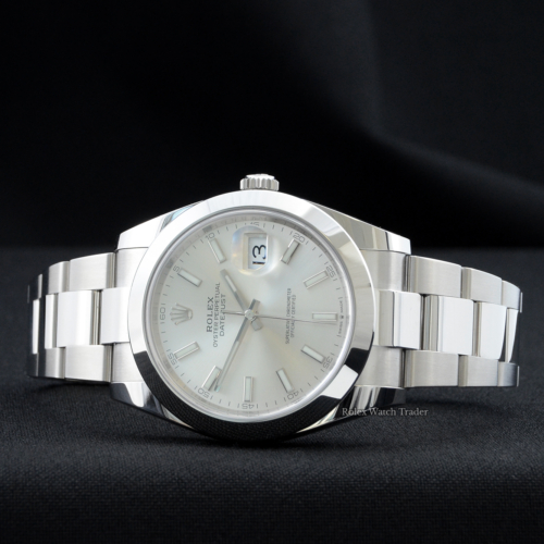 Rolex Datejust 126300 Late 2020 41mm Unworn Silver Baton U.K For Sale Available Purchase Buy Online with Part Exchange or Direct Sale Manchester North West England UK Great Britain Buy Today Free Next Day Delivery Warranty Luxury Watch Watches