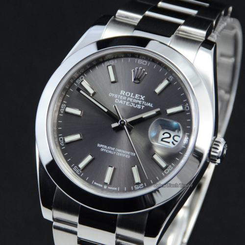 Rolex Datejust 126300 41mm Rhodium Baton 2021 For Sale Available Purchase Buy Online with Part Exchange or Direct Sale Manchester North West England UK Great Britain Buy Today Free Next Day Delivery Warranty Luxury Watch Watches