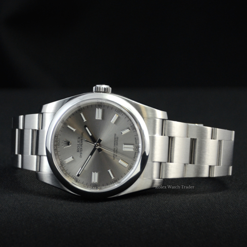 Rolex Oyster Perpetual 116000 Silver Baton Dial For Sale Available Purchase Buy Online with Part Exchange or Direct Sale Manchester North West England UK Great Britain Buy Today Free Next Day Delivery Warranty Luxury Watch Watches