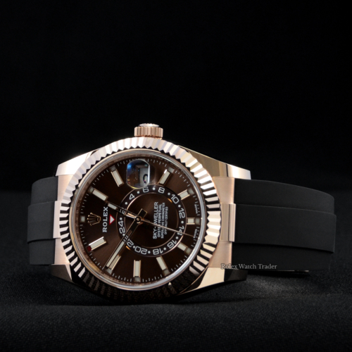 Rolex Sky-Dweller 326325 Rose Gold Chocolate Dial 2021 For Sale Available Purchase Buy Online with Part Exchange or Direct Sale Manchester North West England UK Great Britain Buy Today Free Next Day Delivery Warranty Luxury Watch Watches