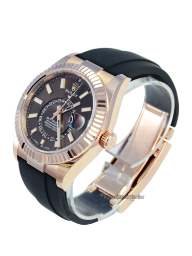 Rolex Sky-Dweller 326235 Rose Gold Chocolate Dial 2021 For Sale Available Purchase Buy Online with Part Exchange or Direct Sale Manchester North West England UK Great Britain Buy Today Free Next Day Delivery Warranty Luxury Watch Watches