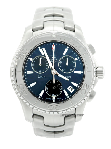 TAG Heuer Link CJ1112.BA0576 Quartz Chronograph Blue Dial For Sale Available Purchase Buy Online with Part Exchange or Direct Sale Manchester North West England UK Great Britain Buy Today Free Next Day Delivery Warranty Luxury Watch Watches