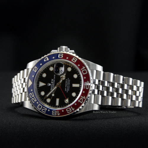 Rolex GMT-Master II 126710BLRO Unworn with Stickers 2021 "Pepsi" For Sale Available Purchase Buy Online with Part Exchange or Direct Sale Manchester North West England UK Great Britain Buy Today Free Next Day Delivery Warranty Luxury Watch Watches