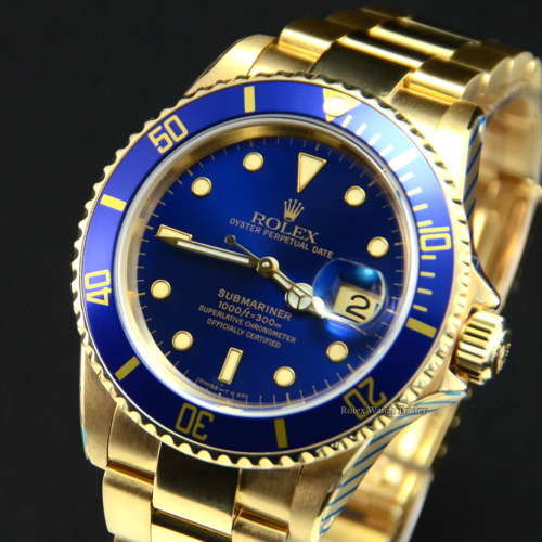 Rolex Submariner 16808 Blue Dial Serviced by Rolex For Sale Available Purchase Buy Online with Part Exchange or Direct Sale Manchester North West England UK Great Britain Buy Today Free Next Day Delivery Warranty Luxury Watch Watches