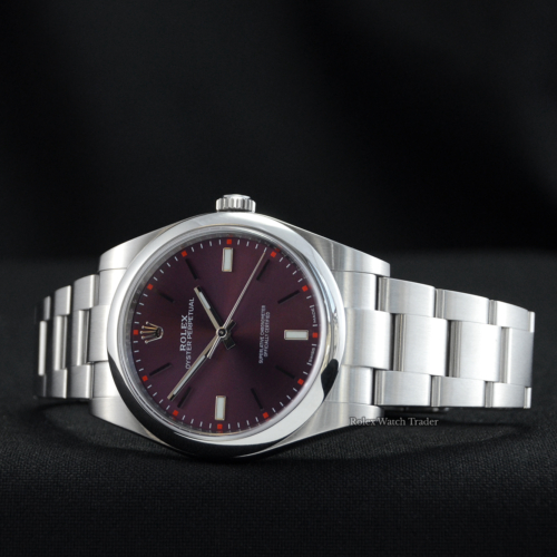 Rolex Oyster Perpetual 39 114300 Red Grape Dial 2015 For Sale Available Purchase Buy Online with Part Exchange or Direct Sale Manchester North West England UK Great Britain Buy Today Free Next Day Delivery Warranty Luxury Watch Watches
