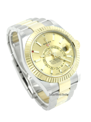 Rolex Sky-Dweller 326933 Bi-Metal Champagne Dial Unworn 2021 For Sale Available Purchase Buy Online with Part Exchange or Direct Sale Manchester North West England UK Great Britain Buy Today Free Next Day Delivery Warranty Luxury Watch Watches