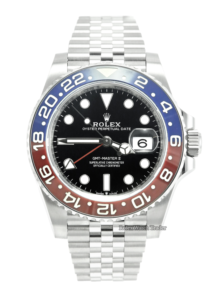 Rolex GMT-Master II 126710BLRO Unworn with Stickers 2021 "Pepsi" For Sale Available Purchase Buy Online with Part Exchange or Direct Sale Manchester North West England UK Great Britain Buy Today Free Next Day Delivery Warranty Luxury Watch Watches