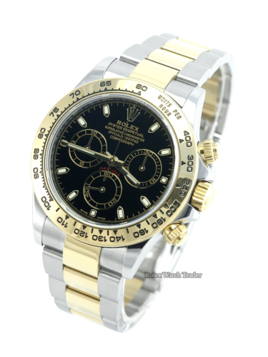 Rolex Daytona 116503 Bi-metal with black baton dial For Sale Available Purchase Buy Online with Part Exchange or Direct Sale Manchester North West England UK Great Britain Buy Today Free Next Day Delivery Warranty Luxury Watch Watches