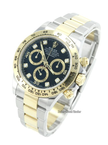 Rolex Daytona 116503 Bi-Metal Black Diamond Dot Dial 2021 For Sale Available Purchase Buy Online with Part Exchange or Direct Sale Manchester North West England UK Great Britain Buy Today Free Next Day Delivery Warranty Luxury Watch Watches