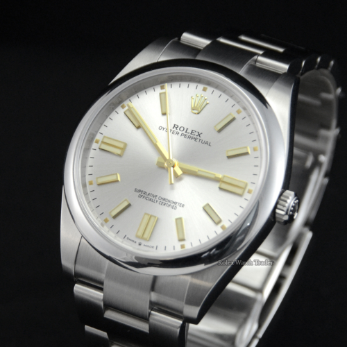 Rolex Oyster Perpetual 41 124300 Silver Dial Unworn 2022 For Sale Available Purchase Buy Online with Part Exchange or Direct Sale Manchester North West England UK Great Britain Buy Today Free Next Day Delivery Warranty Luxury Watch Watches