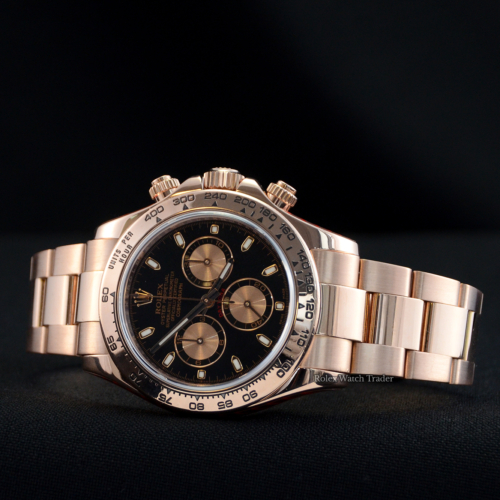 Rolex Daytona 116505 Rose Gold Black Dial Rolex Service For Sale Available Purchase Buy Online with Part Exchange or Direct Sale Manchester North West England UK Great Britain Buy Today Free Next Day Delivery Warranty Luxury Watch Watches