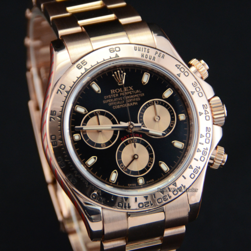 Rolex Daytona 116505 Rose Gold Black Dial Rolex Service For Sale Available Purchase Buy Online with Part Exchange or Direct Sale Manchester North West England UK Great Britain Buy Today Free Next Day Delivery Warranty Luxury Watch Watches