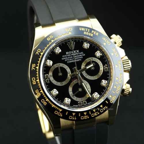 Rolex Daytona 116518LN Oysterflex Black Diamond Dot Dial Unworn 2021 For Sale Available Purchase Buy Online with Part Exchange or Direct Sale Manchester North West England UK Great Britain Buy Today Free Next Day Delivery Warranty Luxury Watch Watches