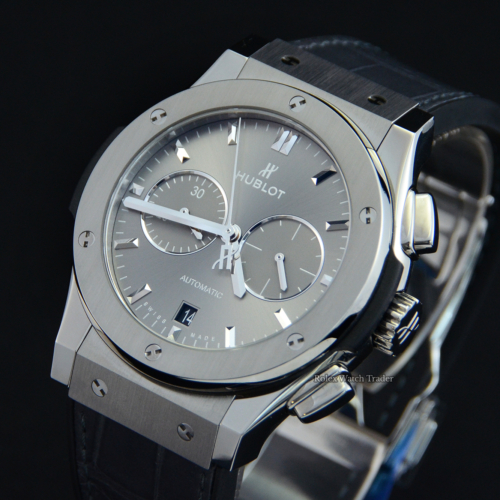 Hublot Classic Fusion Racing Grey Chronograph 541.NX.7070.LR 2022 Unworn For Sale Available Purchase Buy Online with Part Exchange or Direct Sale Manchester North West England UK Great Britain Buy Today Free Next Day Delivery Warranty Luxury Watch Watches