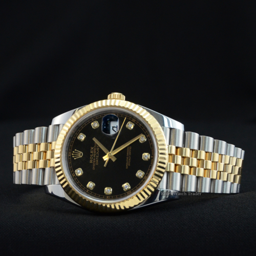 Rolex Datejust 41 Bi-Metal Jubilee Black Diamond Set Dial 2020 U.K For Sale Available Purchase Buy Online with Part Exchange or Direct Sale Manchester North West England UK Great Britain Buy Today Free Next Day Delivery Warranty Luxury Watch Watches
