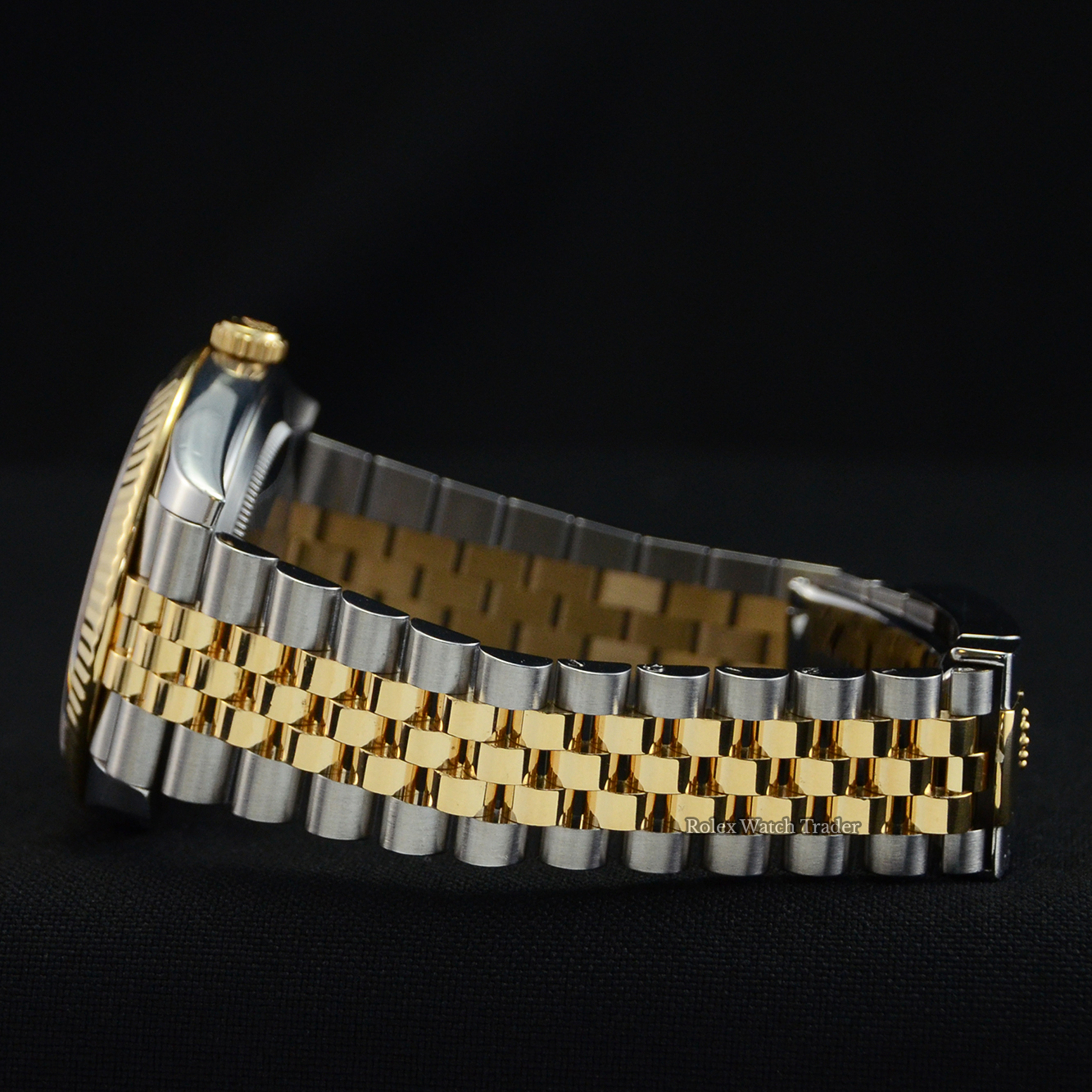 6 o'clock bracelet side Rolex Datejust 41 Bi-Metal Jubilee Black Diamond Set Dial 2020 U.K For Sale Available Purchase Buy Online with Part Exchange or Direct Sale Manchester North West England UK Great Britain Buy Today Free Next Day Delivery Warranty Luxury Watch Watches