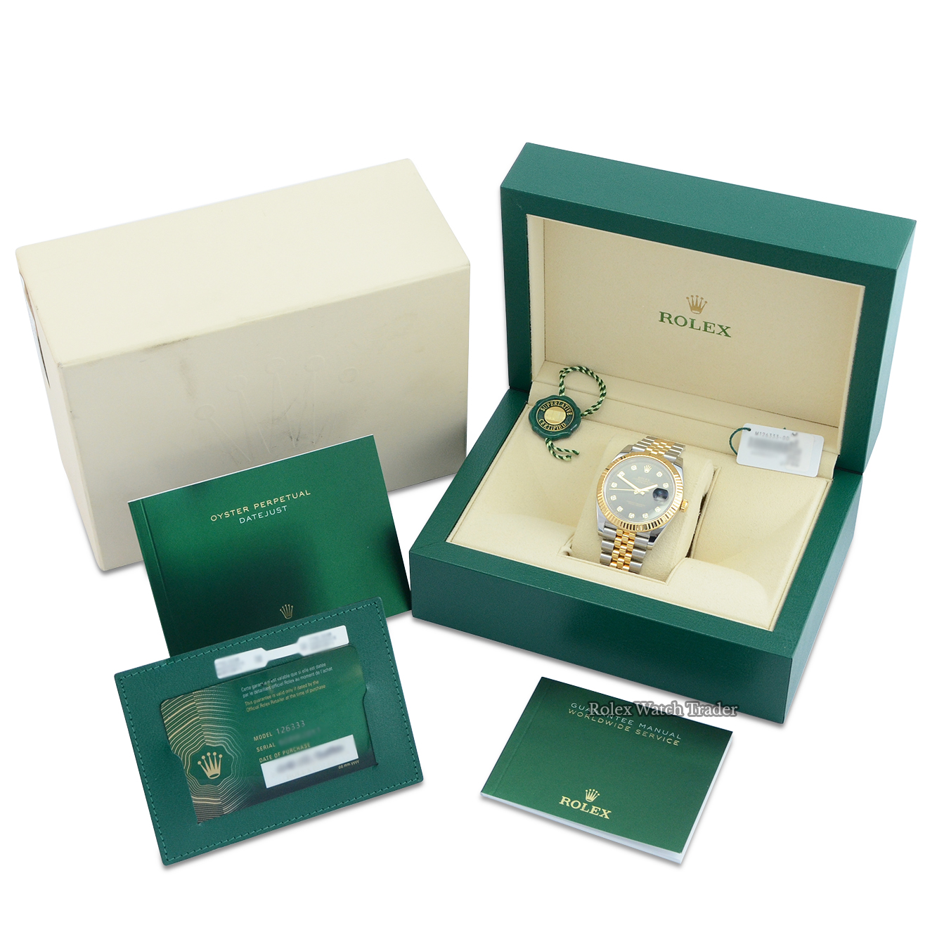 Box & papers Rolex Datejust 41 Bi-Metal Jubilee Black Diamond Set Dial 2020 U.K For Sale Available Purchase Buy Online with Part Exchange or Direct Sale Manchester North West England UK Great Britain Buy Today Free Next Day Delivery Warranty Luxury Watch Watches