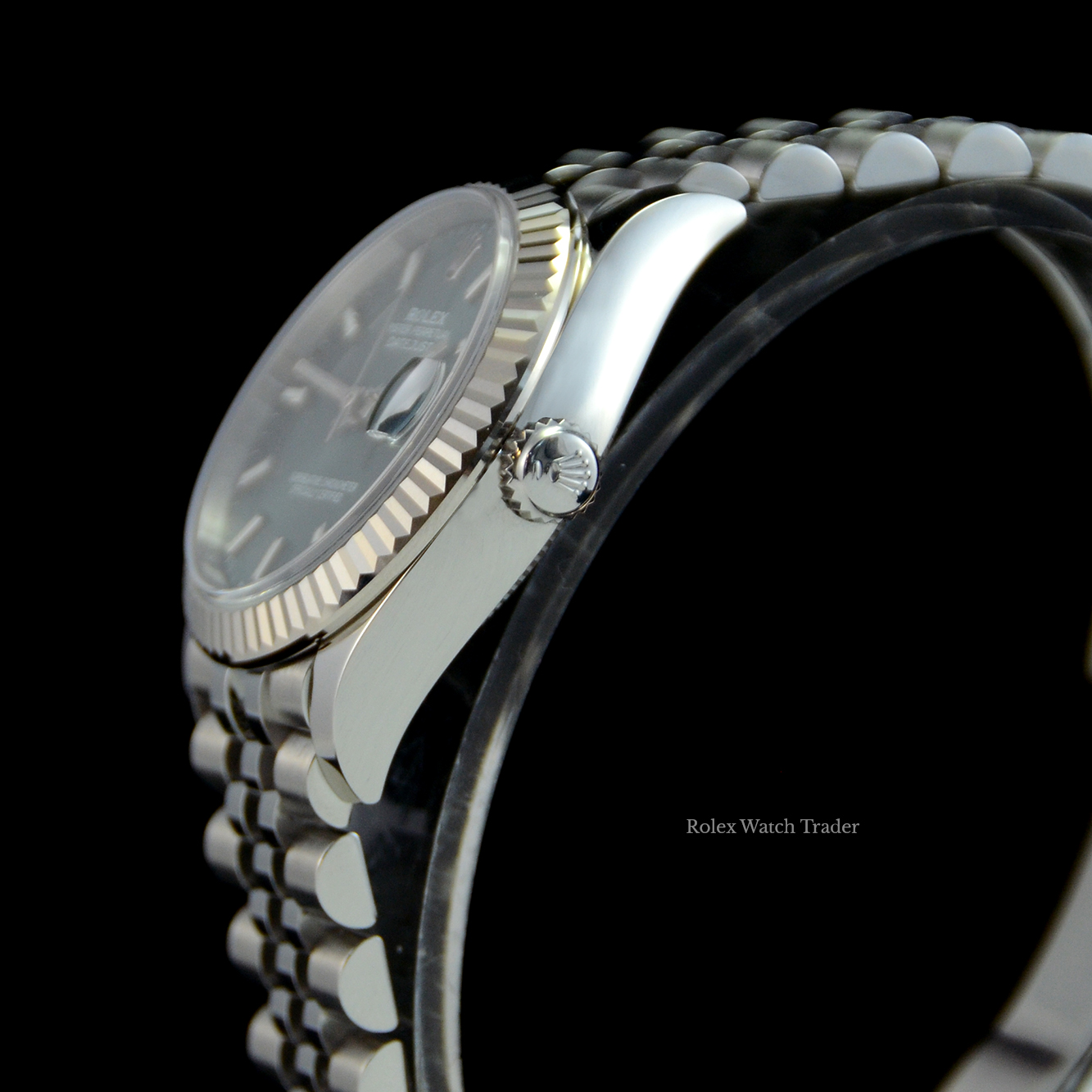 Crown detail Rolex Datejust 31 278274 Mint Green Dial Unworn 2021 For Sale Available Purchase Buy Online with Part Exchange or Direct Sale Manchester North West England UK Great Britain Buy Today Free Next Day Delivery Warranty Luxury Watch Watches