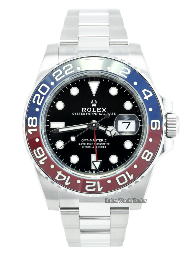 Rolex GMT-Master II 126710BLRO Oyster "PEPSI" 2022 Unworn For Sale Available Purchase Buy Online with Part Exchange or Direct Sale Manchester North West England UK Great Britain Buy Today Free Next Day Delivery Warranty Luxury Watch Watches