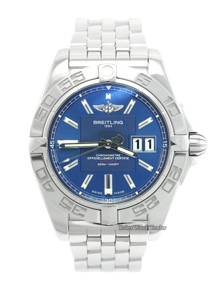 Breitling Galactic 41 A49350L2/C806 Blue Dial For Sale Available Purchase Buy Online with Part Exchange or Direct Sale Manchester North West England UK Great Britain Buy Today Free Next Day Delivery Warranty Luxury Watch Watches