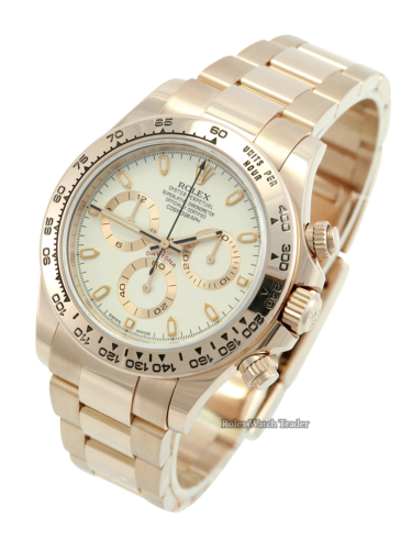 Rolex Daytona 116505 Rose Gold with Ivory Dial 2019 Full Set For Sale Available Purchase Buy Online with Part Exchange or Direct Sale Manchester North West England UK Great Britain Buy Today Free Next Day Delivery Warranty Luxury Watch Watches