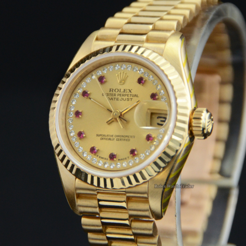 Rolex Lady-Datejust 69178 26mm Yellow Gold President serviced by Rolex Unworn Since For Sale Available Purchase Buy Online with Part Exchange or Direct Sale Manchester North West England UK Great Britain Buy Today Free Next Day Delivery Warranty Luxury Watch Watches