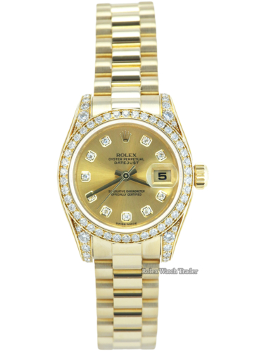 Rolex Lady-Datejust 179158 Gem Set by Rolex Serviced by Rolex and Unworn Since For Sale Available Purchase Buy Online with Part Exchange or Direct Sale Manchester North West England UK Great Britain Buy Today Free Next Day Delivery Warranty Luxury Watch Watches