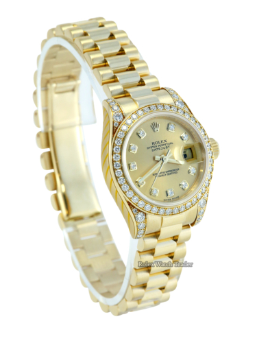 Rolex Lady-Datejust 179158 Gem Set by Rolex Serviced by Rolex and Unworn Since For Sale Available Purchase Buy Online with Part Exchange or Direct Sale Manchester North West England UK Great Britain Buy Today Free Next Day Delivery Warranty Luxury Watch Watches