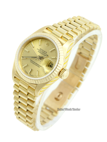 Rolex Lady-Datejust 69178 26mm Yellow Gold President serviced by Rolex Unworn Since For Sale Available Purchase Buy Online with Part Exchange or Direct Sale Manchester North West England UK Great Britain Buy Today Free Next Day Delivery Warranty Luxury Watch Watches