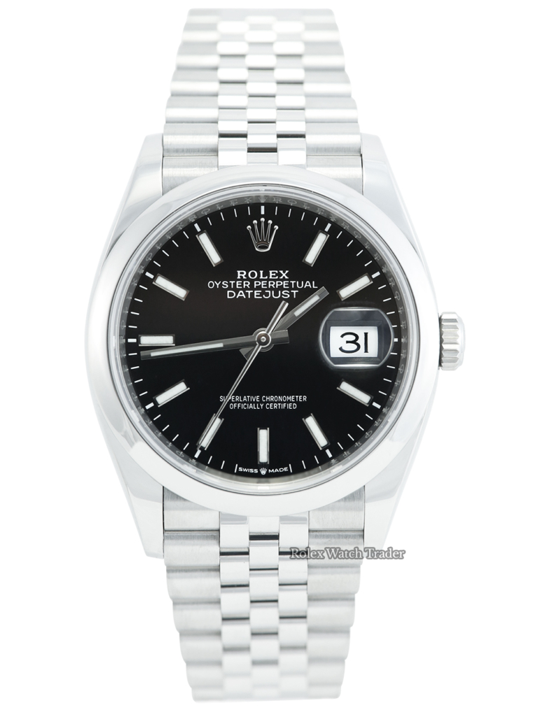 Rolex Datejust 36 126200 Black Dial Jubilee Bracelet For Sale Available Purchase Buy Online with Part Exchange or Direct Sale Manchester North West England UK Great Britain Buy Today Free Next Day Delivery Warranty Luxury Watch Watches