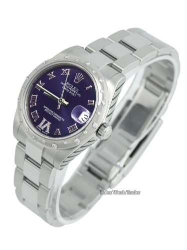 Rolex Datejust 31 178344 Purple Dial Serviced by Rolex Unworn Since For Sale Available Purchase Buy Online with Part Exchange or Direct Sale Manchester North West England UK Great Britain Buy Today Free Next Day Delivery Warranty Luxury Watch Watches