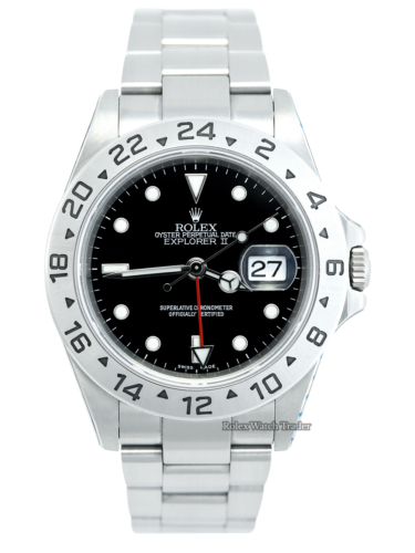 Rolex Explorer II 16570 40mm Black Dial Serviced by Rolex Unworn Since For Sale Available Purchase Buy Online with Part Exchange or Direct Sale Manchester North West England UK Great Britain Buy Today Free Next Day Delivery Warranty Luxury Watch Watches