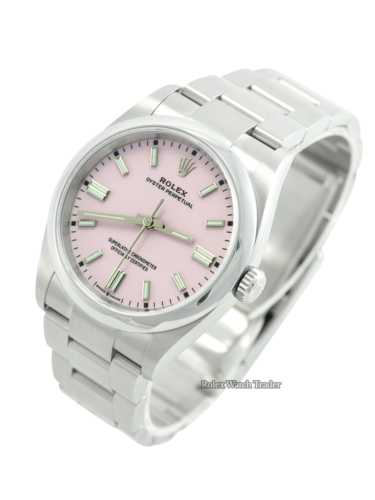 Candy pink dial Rolex Oyster Perpetual 126000 For Sale Available Purchase Buy Online with Part Exchange or Direct Sale Manchester North West England UK Great Britain Buy Today Free Next Day Delivery Warranty Luxury Watch Watches