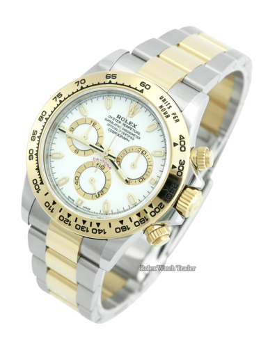 Rolex Daytona 116503 Bi-Metal 2021 White Dial For Sale Available Purchase Buy Online with Part Exchange or Direct Sale Manchester North West England UK Great Britain Buy Today Free Next Day Delivery Warranty Luxury Watch Watches