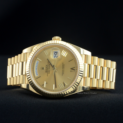 Rolex Day-Date 40 228238 Yellow Gold Full Set For Sale Available Purchase Buy Online with Part Exchange or Direct Sale Manchester North West England UK Great Britain Buy Today Free Next Day Delivery Warranty Luxury Watch Watches